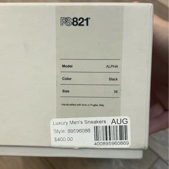 PS821 Shoes UK Size 38 Alpha Black Leather S.2 Limited 1 114 Quiet Luxury NIB