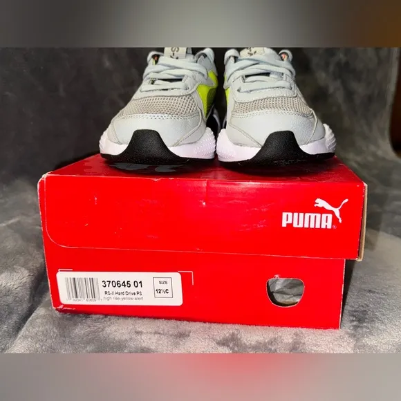 Puma RS-X Hard Drive PS size 12.5 kids high rise-yellow alert (Brand new in box)