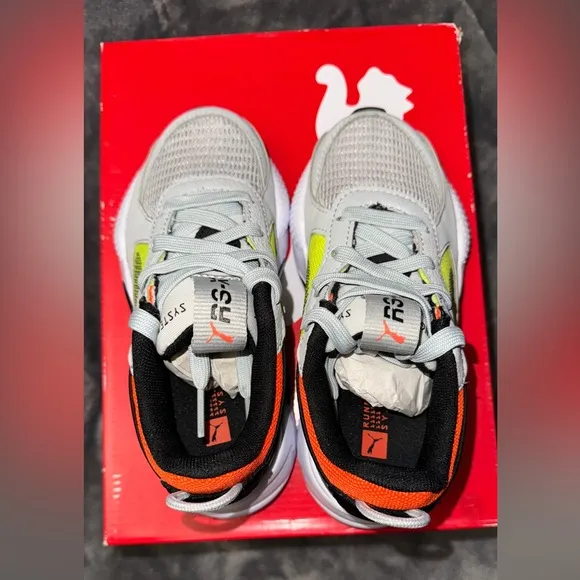 Puma RS-X Hard Drive PS size 12.5 kids high rise-yellow alert (Brand new in box)
