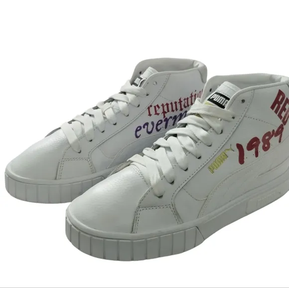 PUMA Women's CALI STAR MID Leather Preppy size 8.5 Athleisure Swifty Red Chunky