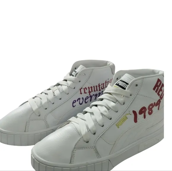 PUMA Women's CALI STAR MID Leather Preppy size 8.5 Athleisure Swifty Red Chunky