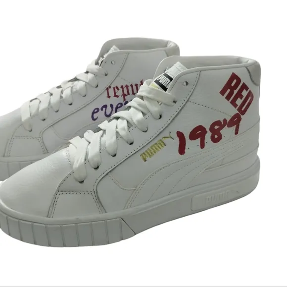 PUMA Women's CALI STAR MID Leather Preppy size 8.5 Athleisure Swifty Red Chunky