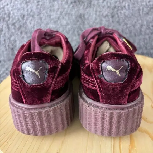 Puma x Fenty by Rihanna Velvet Sneakers Womens 7 Burgundy Chunky Platform Shoes