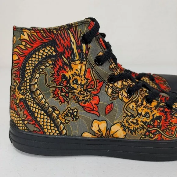 RAAD Shoes / Sneakers Red Japanese Dragon Men's Shoes Size 12 M
