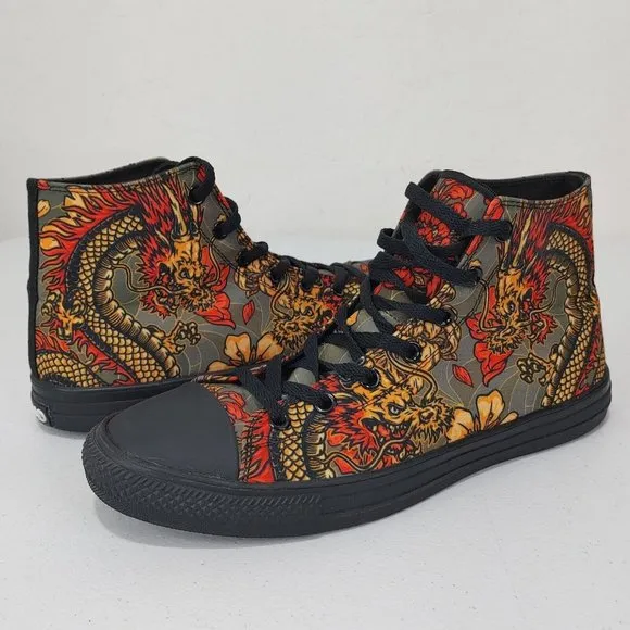 RAAD Shoes / Sneakers Red Japanese Dragon Men's Shoes Size 12 M