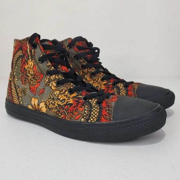 RAAD Shoes / Sneakers Red Japanese Dragon Men's Shoes Size 12 M