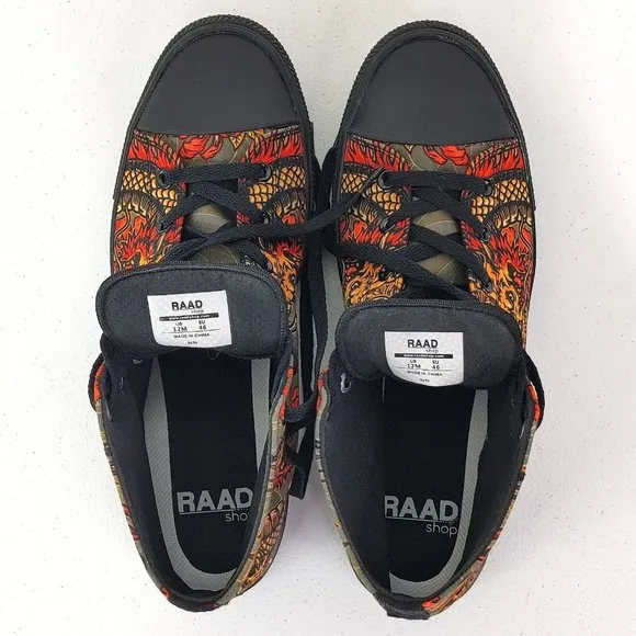 RAAD Shoes / Sneakers Red Japanese Dragon Men's Shoes Size 12 M