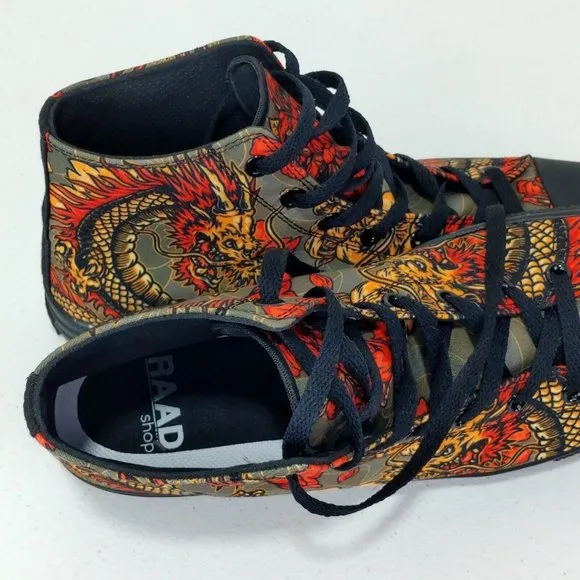 RAAD Shoes / Sneakers Red Japanese Dragon Men's Shoes Size 12 M