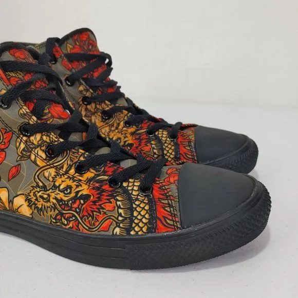 RAAD Shoes / Sneakers Red Japanese Dragon Men's Shoes Size 12 M