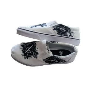 RAAD Shop Mens Custom Art Rose Dove Sz:‎ 11 M Shoes NWOB Black White