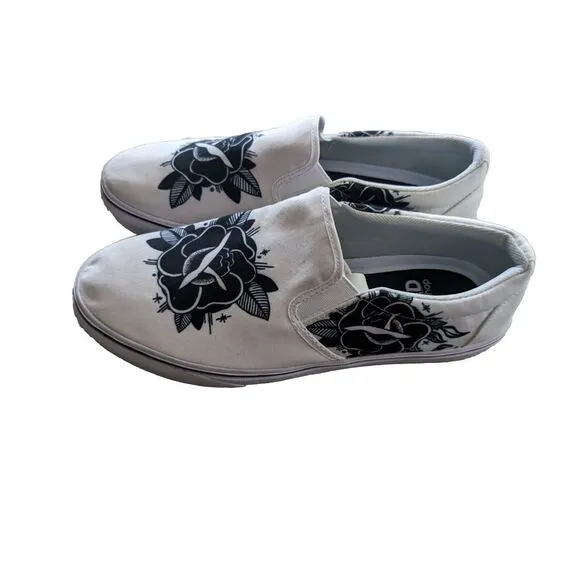 RAAD Shop Mens Custom Art Rose Dove Sz:‎ 11 M Shoes NWOB Black White