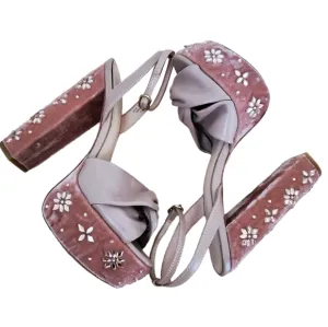 Rachel Zoe platform sandals with stones detail