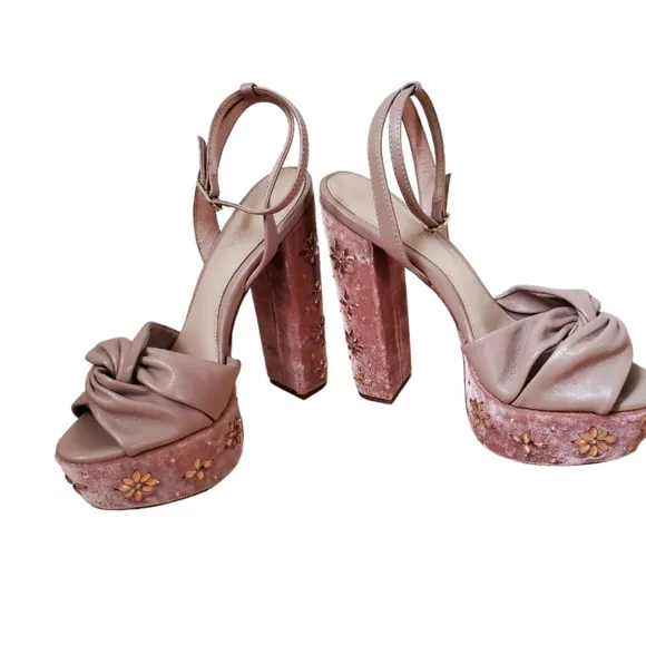 Rachel Zoe platform sandals with stones detail