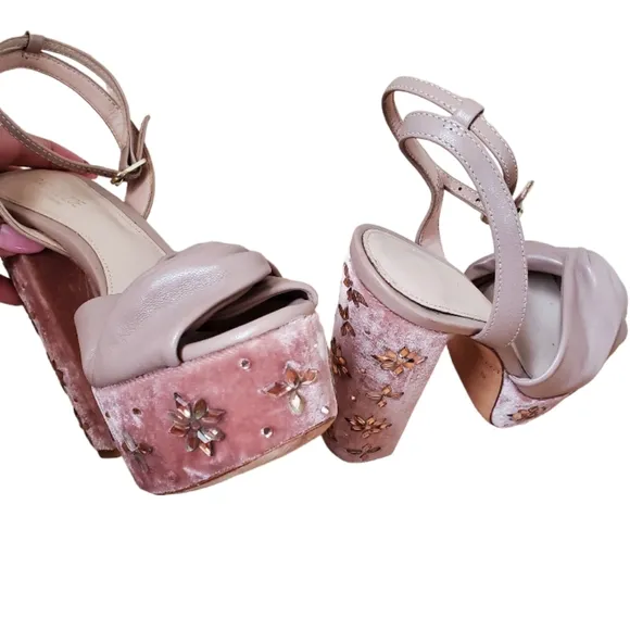 Rachel Zoe platform sandals with stones detail