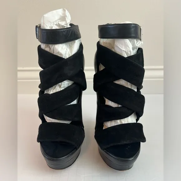 Rachel Zoe Platform Suede Wedge Sandals