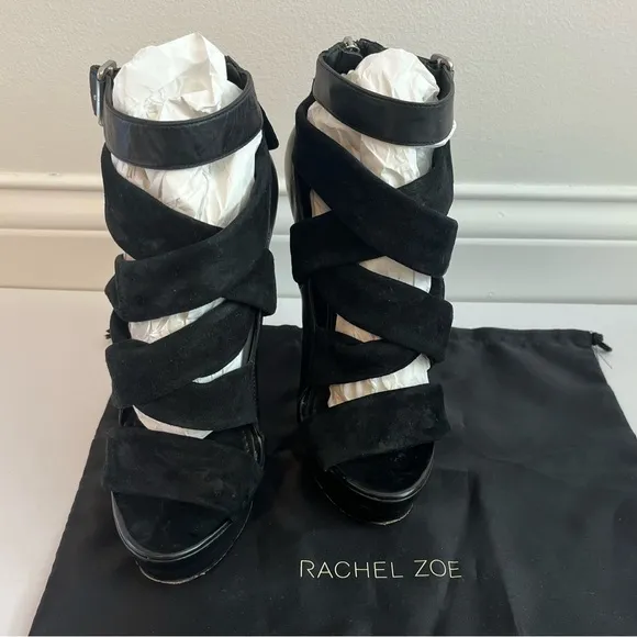 Rachel Zoe Platform Suede Wedge Sandals