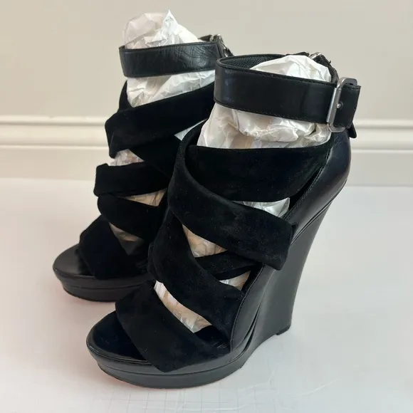 Rachel Zoe Platform Suede Wedge Sandals