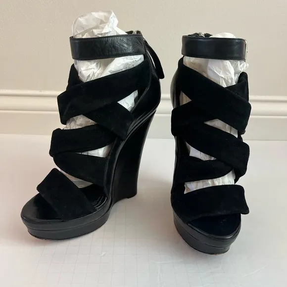 Rachel Zoe Platform Suede Wedge Sandals