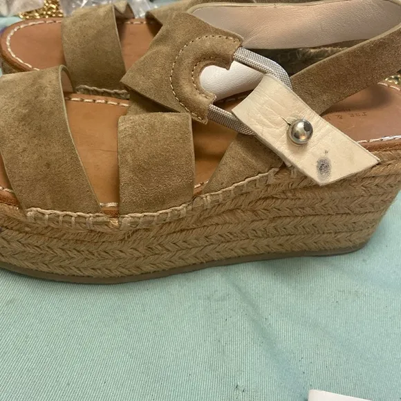 Rag &amp; Bone August Suede Beige Leather Espadrilles Platform Sandals EU 36/US 6