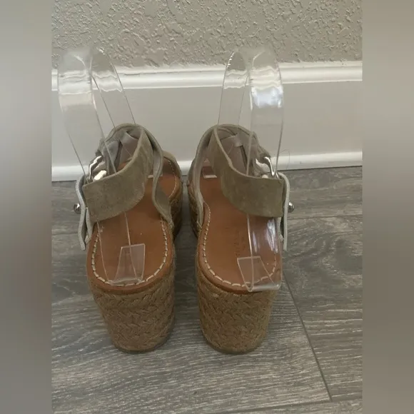 Rag &amp; Bone August Suede Beige Leather Espadrilles Platform Sandals EU 36/US 6