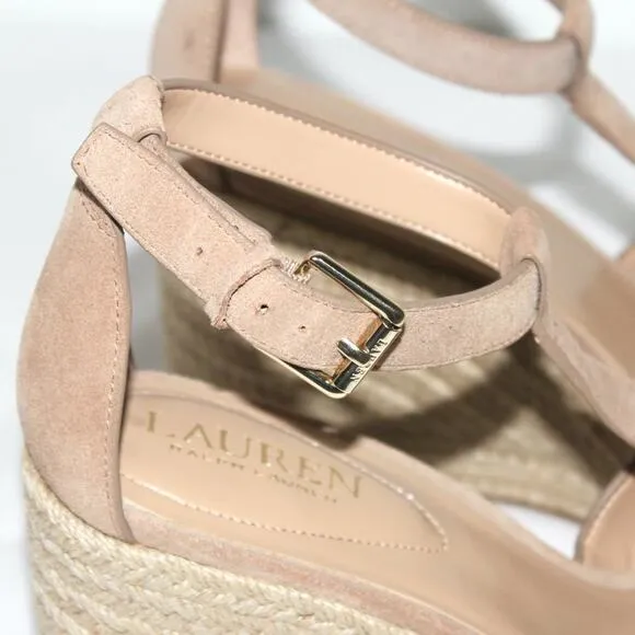Ralph Lauren Hale Wedge Sandals Khaki Size 8.5 NWT