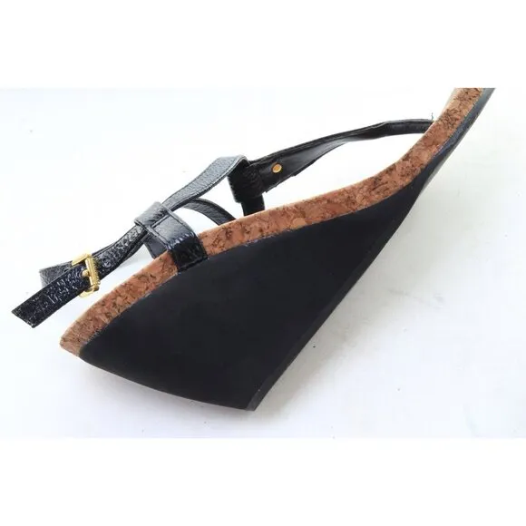 Ralph Lauren Reeta T-Strap Thong Wedge Sandal Women's Sz 9.5 B Shoes