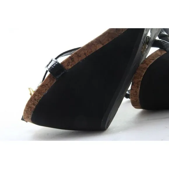 Ralph Lauren Reeta T-Strap Thong Wedge Sandal Women's Sz 9.5 B Shoes