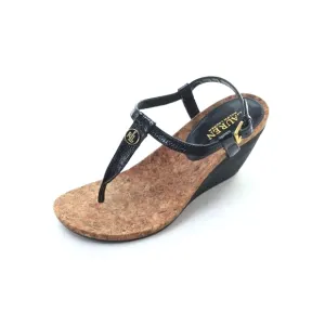 Ralph Lauren Reeta T-Strap Thong Wedge Sandal Women's Sz 9.5 B Shoes