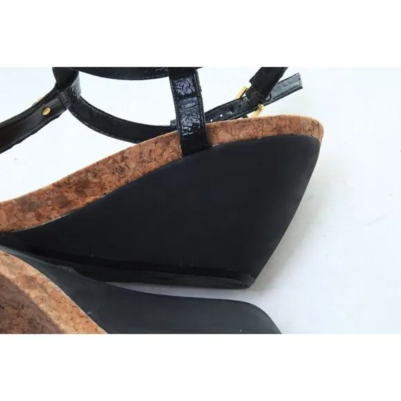 Ralph Lauren Reeta T-Strap Thong Wedge Sandal Women's Sz 9.5 B Shoes