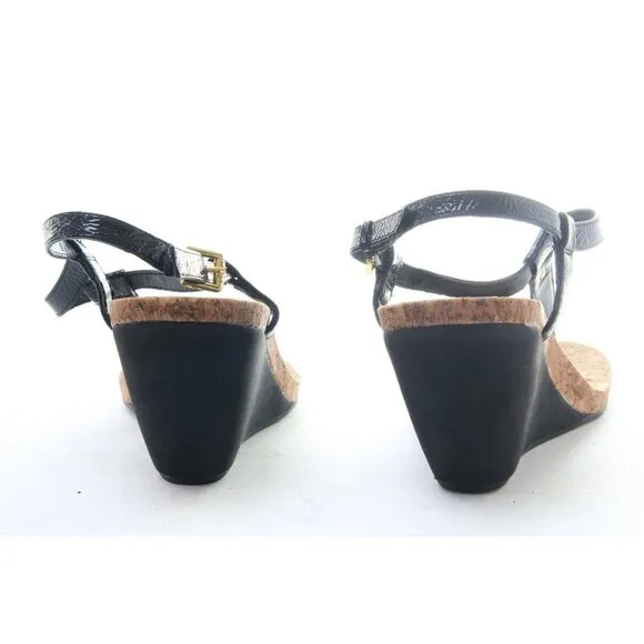 Ralph Lauren Reeta T-Strap Thong Wedge Sandal Women's Sz 9.5 B Shoes