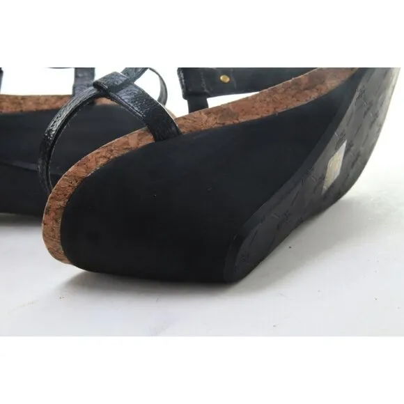 Ralph Lauren Reeta T-Strap Thong Wedge Sandal Women's Sz 9.5 B Shoes