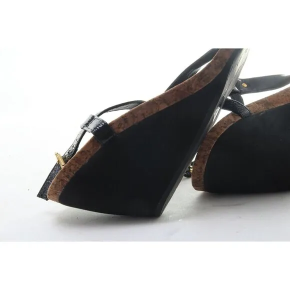 Ralph Lauren Reeta T-Strap Thong Wedge Sandal Women's Sz 9.5 B Shoes