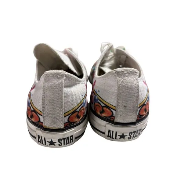 Rare Converse   Drew Brophy Art White Colorful Low Top Limited Edition Sneakers