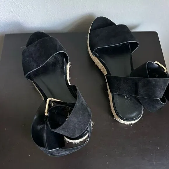 Raye Taos Espadrilles Black Chunky Sandals size 8