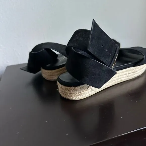 Raye Taos Espadrilles Black Chunky Sandals size 8