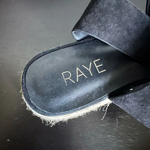 Raye Taos Espadrilles Black Chunky Sandals size 8