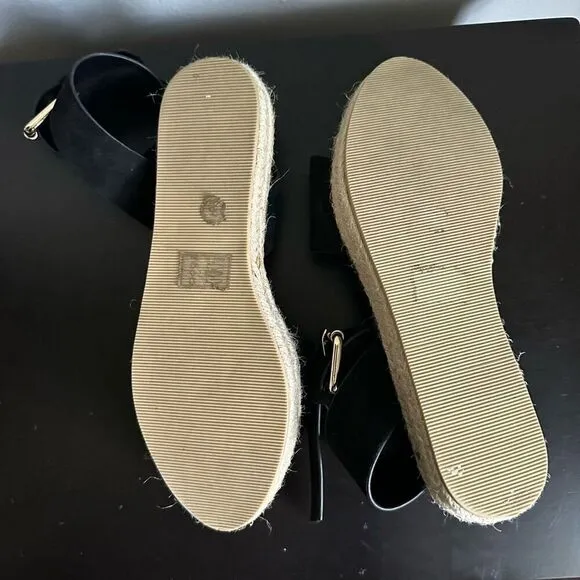 Raye Taos Espadrilles Black Chunky Sandals size 8