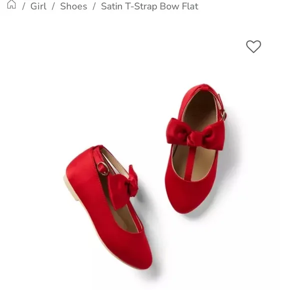 Red Bow T-Strap Shoes