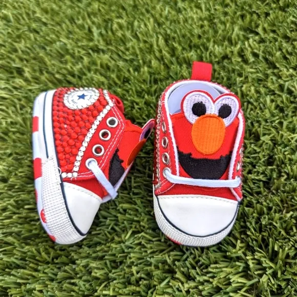 Red Custom Character Hand Embellished Baby Shoes