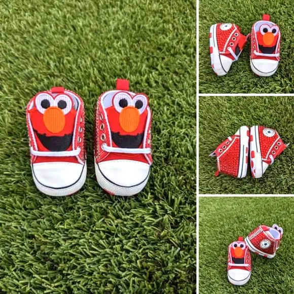 Red Custom Character Hand Embellished Baby Shoes