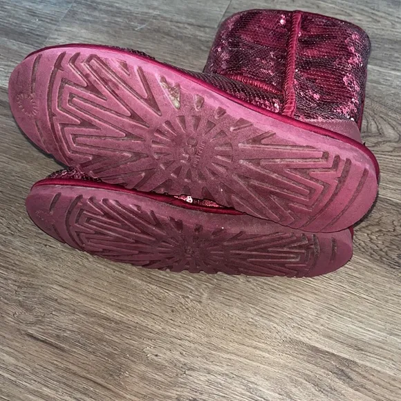 Red Ugg glitter boots