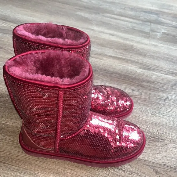 Red Ugg glitter boots