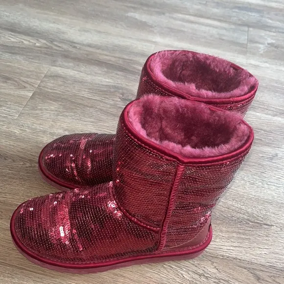 Red Ugg glitter boots