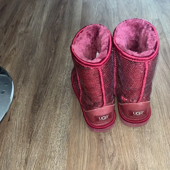 Red Ugg glitter boots