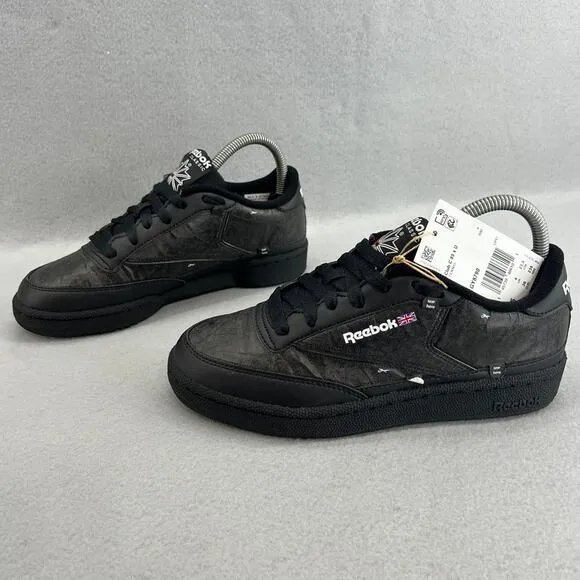 Reebok Club C 85 X U Tennis-Tear Away-Low Sneaker Shoe-Black-RARE-Women 6-NWT