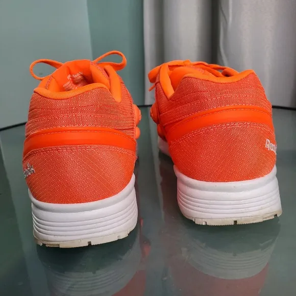 Reebok Pump Running Dual Tech Solar Neon Orange White Sz 8.5