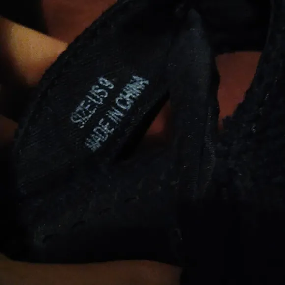 Ribbon Ankle Wrap Tie Juicy Couture Black Wedge Heel Espadrilles Sandals
