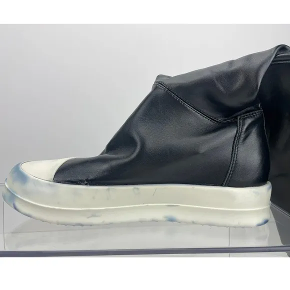 RICK OWENS Womens IT(36) US(5.5) Black Leather Sneaker Stocking Boots Punk