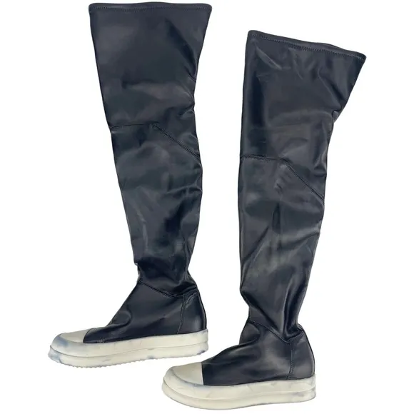 RICK OWENS Womens IT(36) US(5.5) Black Leather Sneaker Stocking Boots Punk