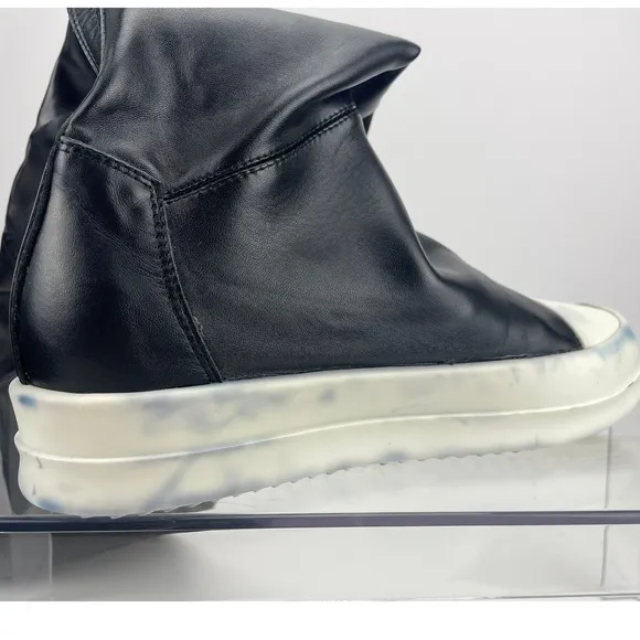 RICK OWENS Womens IT(36) US(5.5) Black Leather Sneaker Stocking Boots Punk
